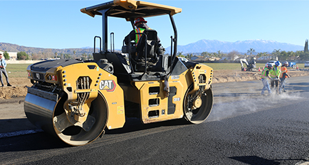 Pavement machine on a Moreno Valley street. 