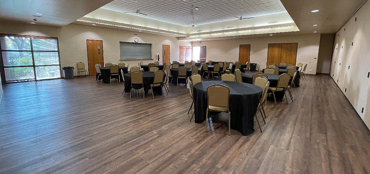 Banquet Hall set up for a meeting.